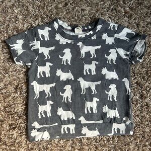Kate Quinn Bamboo Gray White Dog Puppy Shirt | Size 18-24 Months
